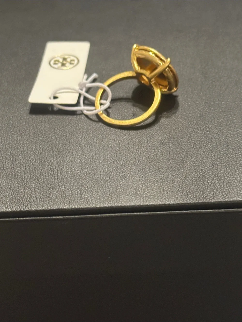 Tory Burch Gold Textured Coin Ring